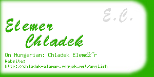 elemer chladek business card